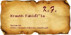 Krauth Fabióla névjegykártya